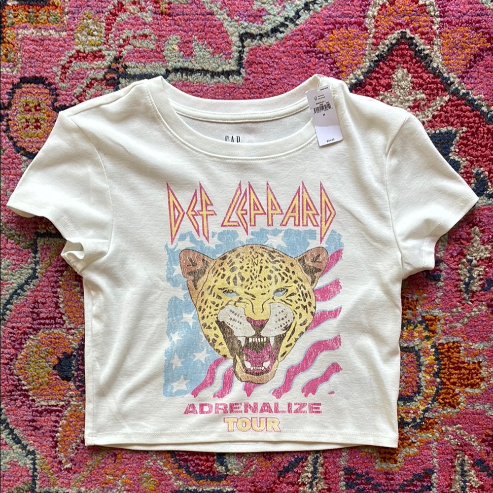 GAP Def Leppard Graphic Baby Tee- Size M